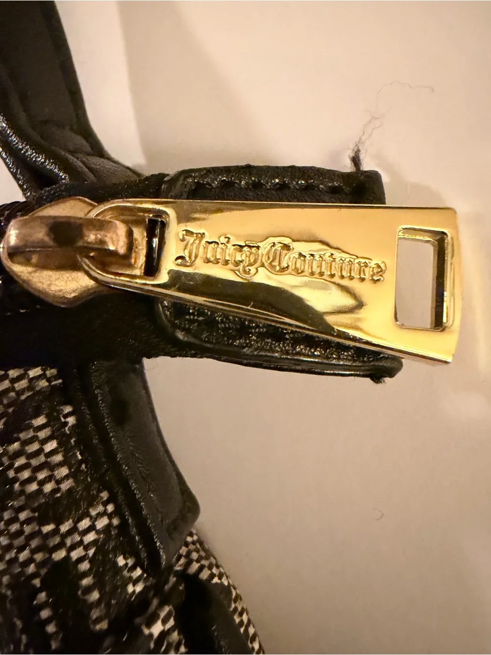 Juicy Couture Black and Gold Logo Shoulder Bag